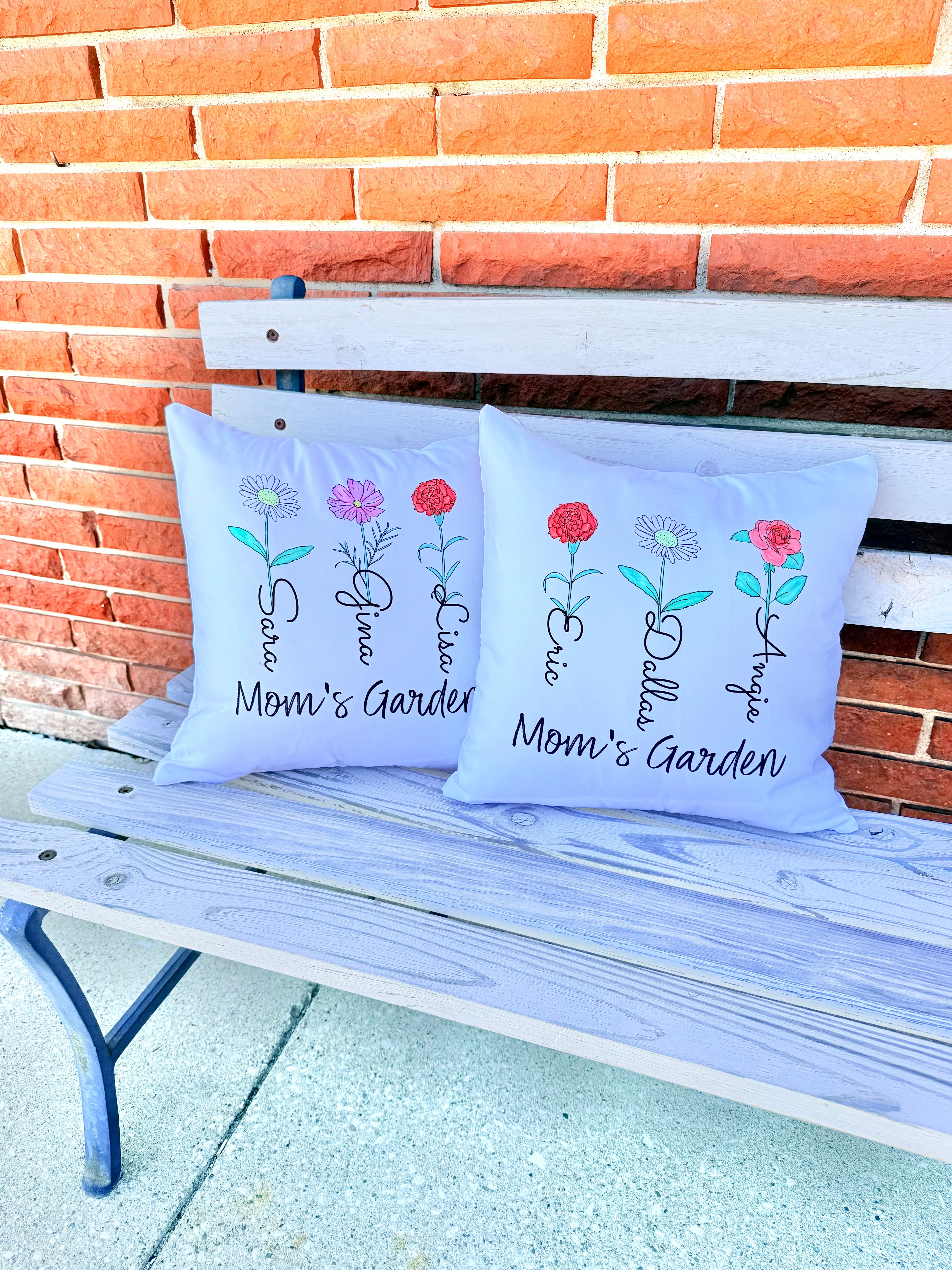 The Beanstalk Boutique Birth Flower Throw Pillow