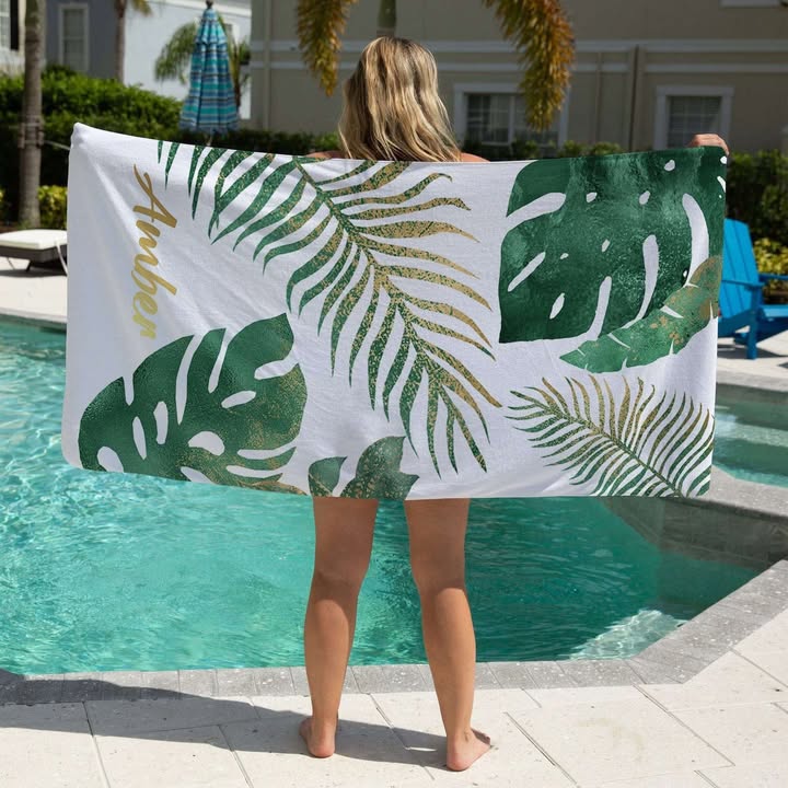 Printed Palm Leaf Towel