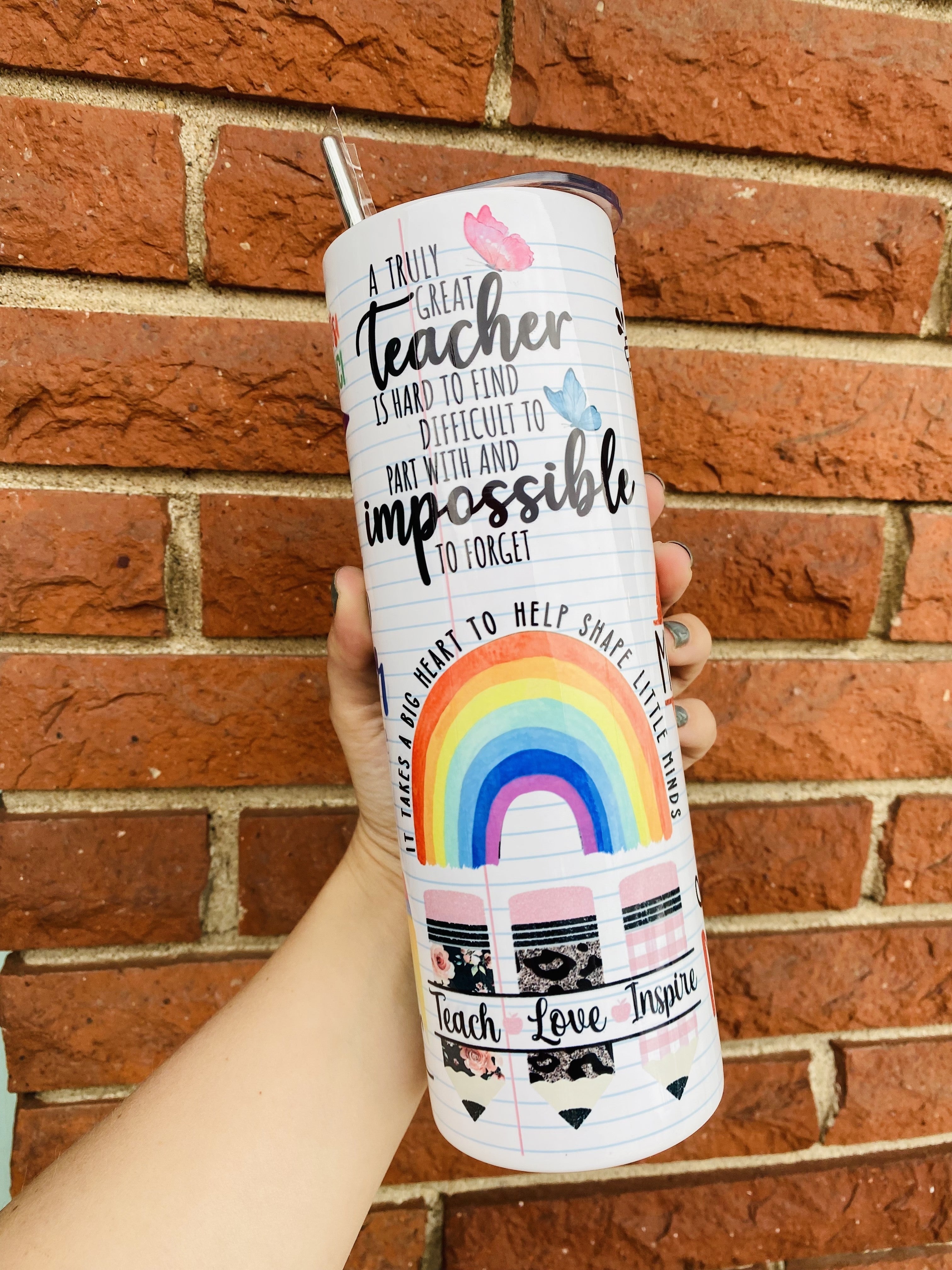 Notebook Teacher Inspiration Tumbler