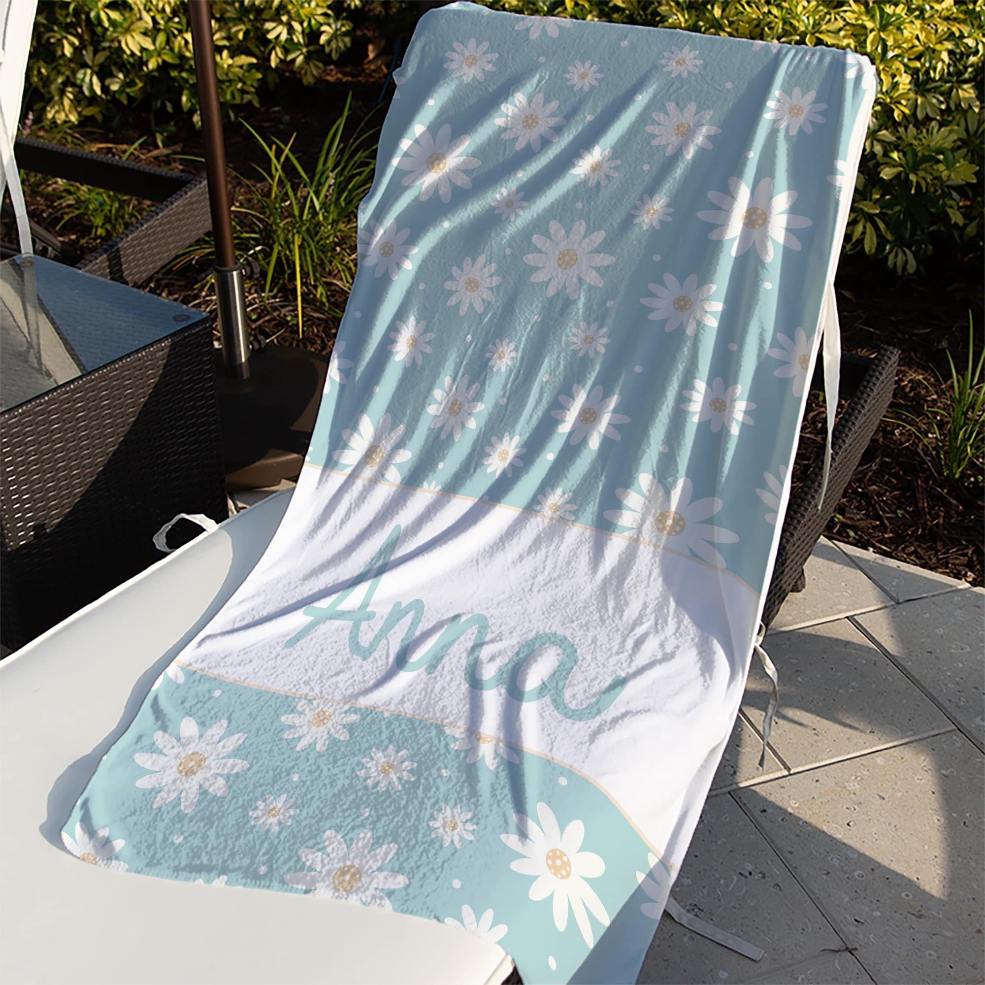 Clear Blue Skies Daisy Beach Towel