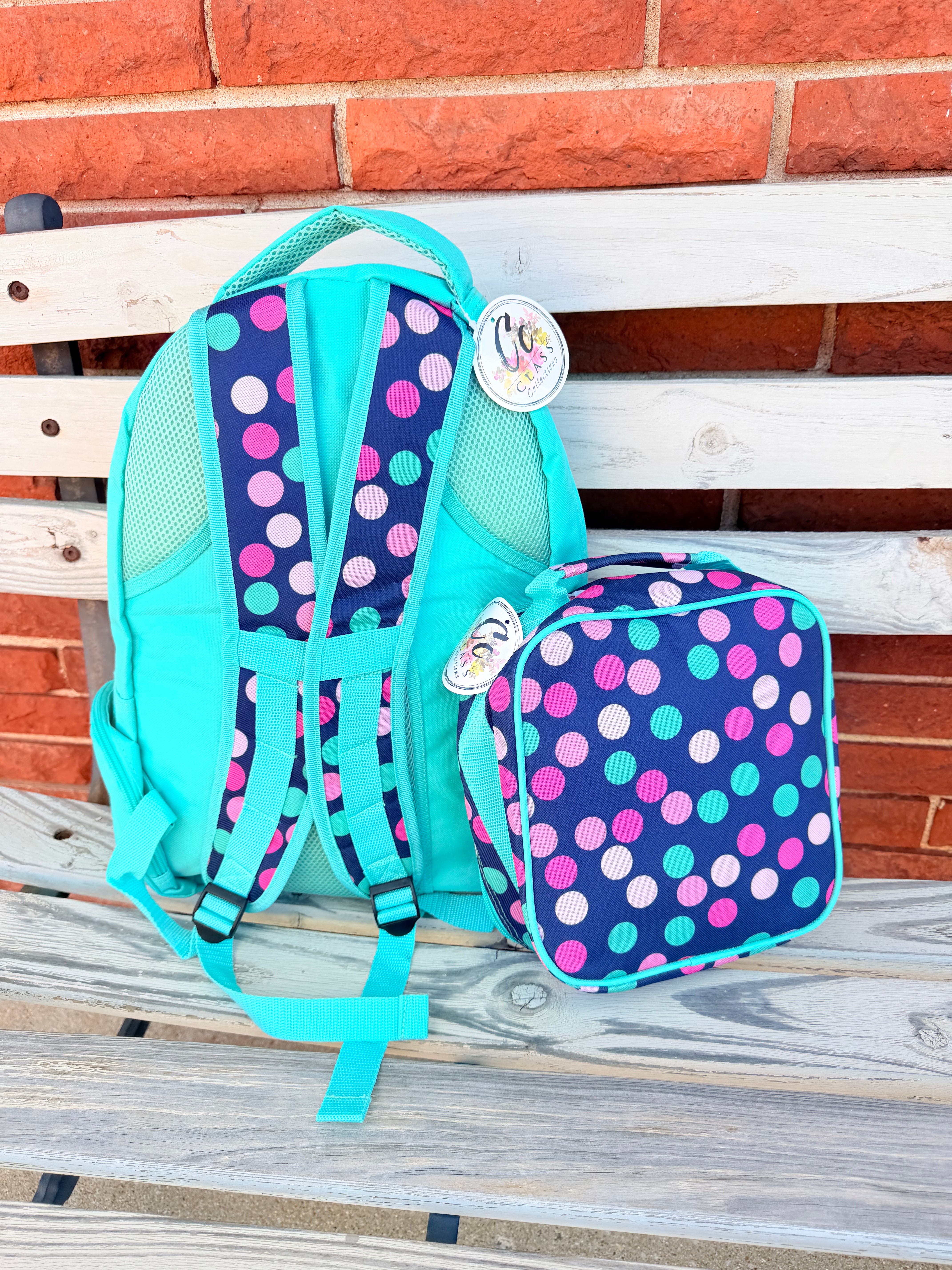 The Beanstalk Boutique Aqua Diamond Backpack and Lunchbox - Thumbnail 5