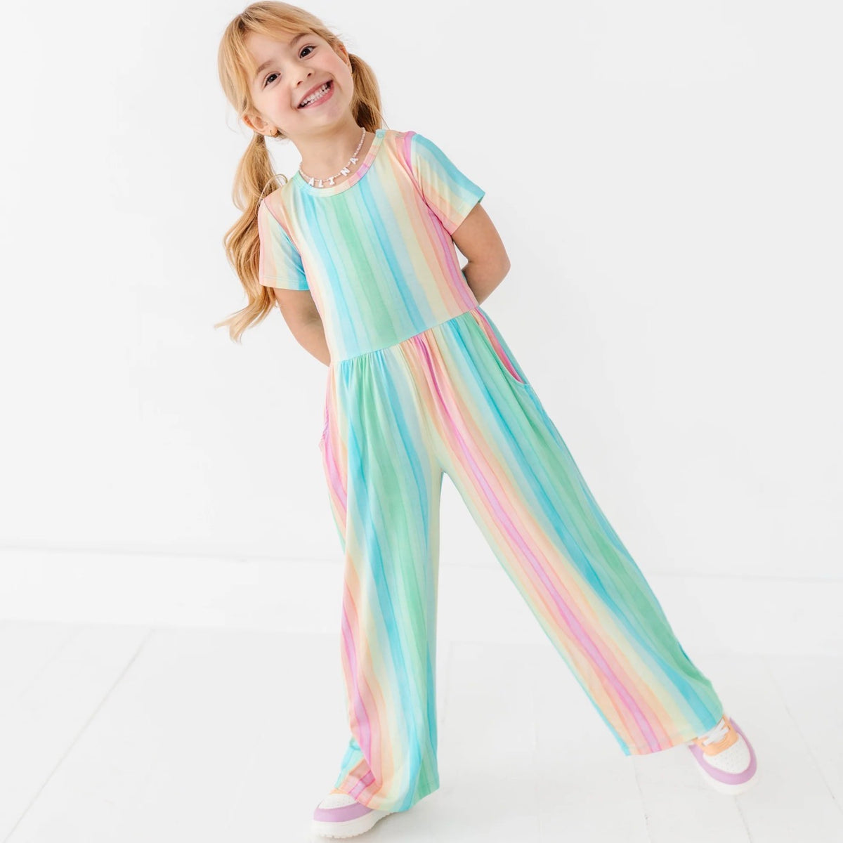 Rainbow Stripe Birdie Bean Jumpsuit – The Beanstalk Boutique
