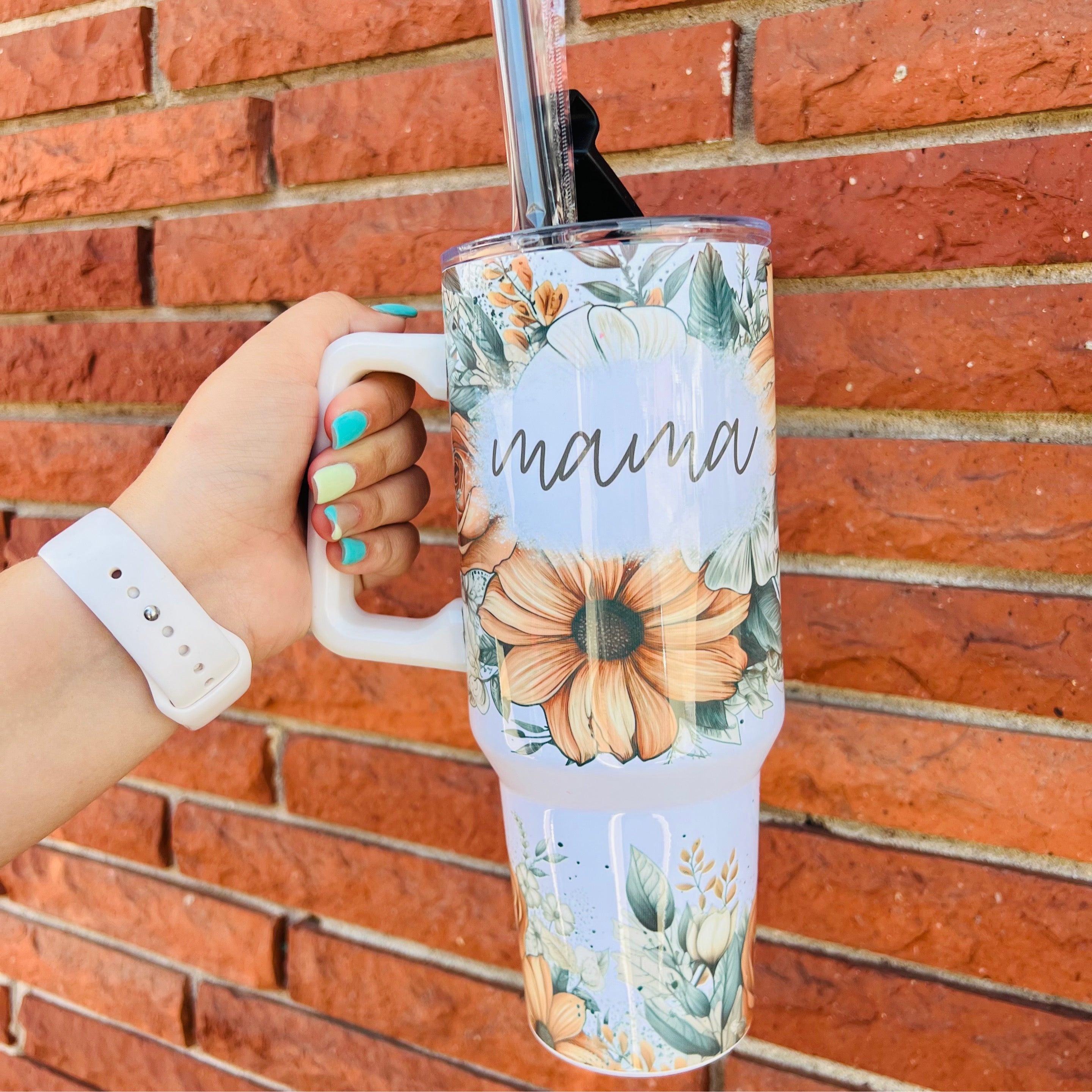 Rustic Floral Mama 40 oz Tumbler