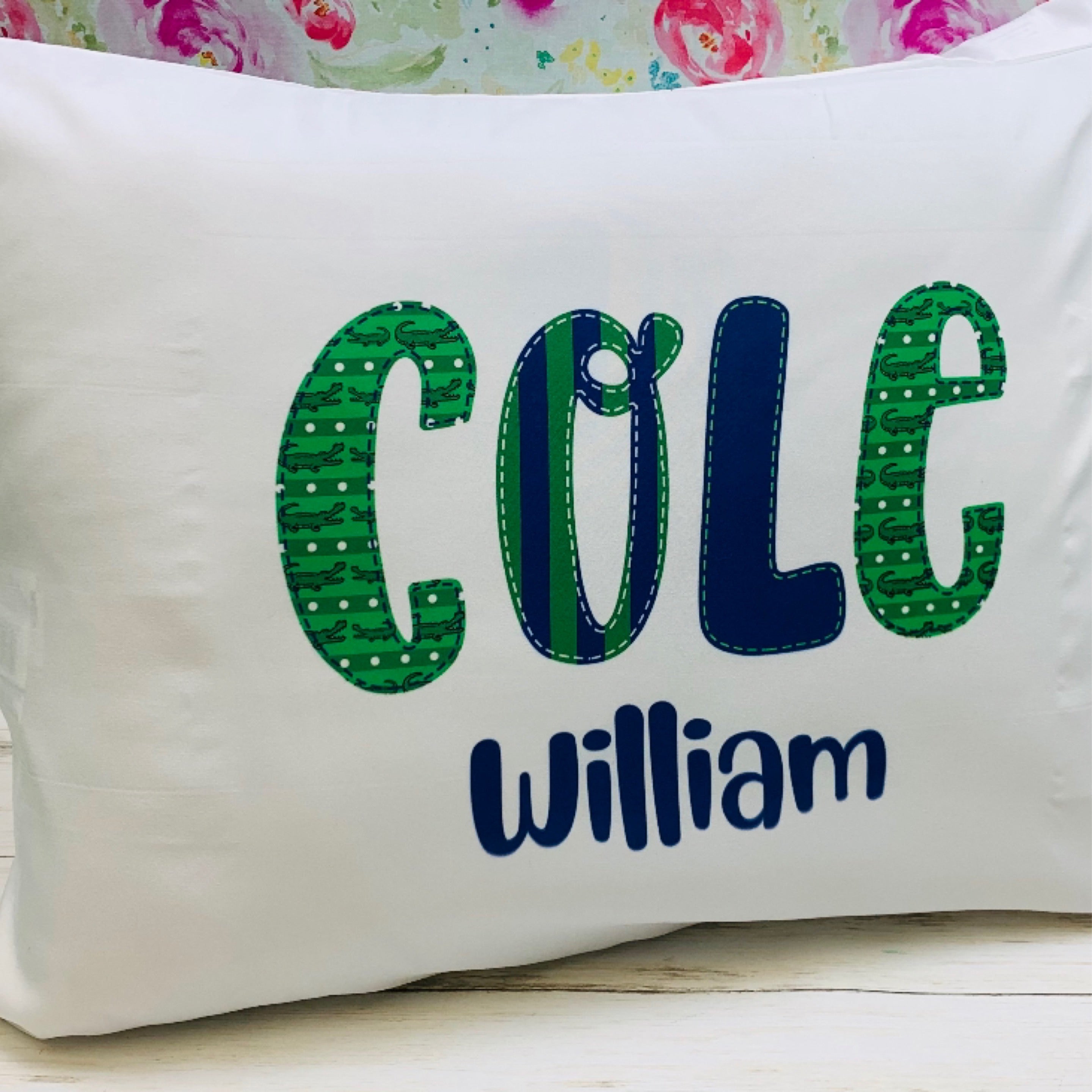 The Beanstalk Boutique Alligator Pillow Case