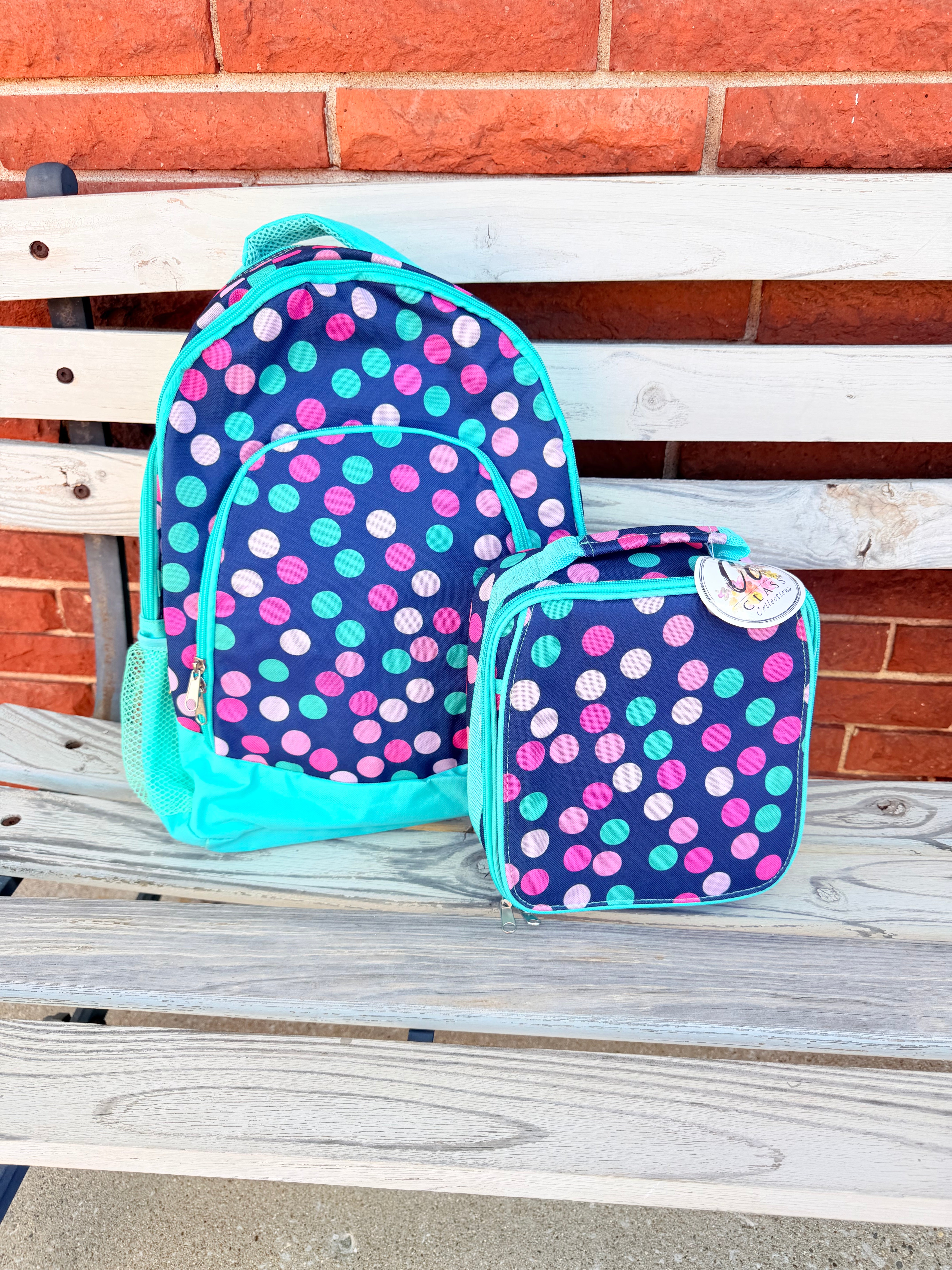 The Beanstalk Boutique Aqua Diamond Backpack and Lunchbox - Thumbnail 4