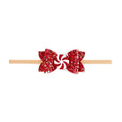 Peppermint Glitter Christmas Bow Baby Headband