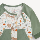 Wonderful Wildlife Modal Boys L/S Romper, Sage Green