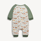 Wonderful Wildlife Modal Boys L/S Romper, Sage Green