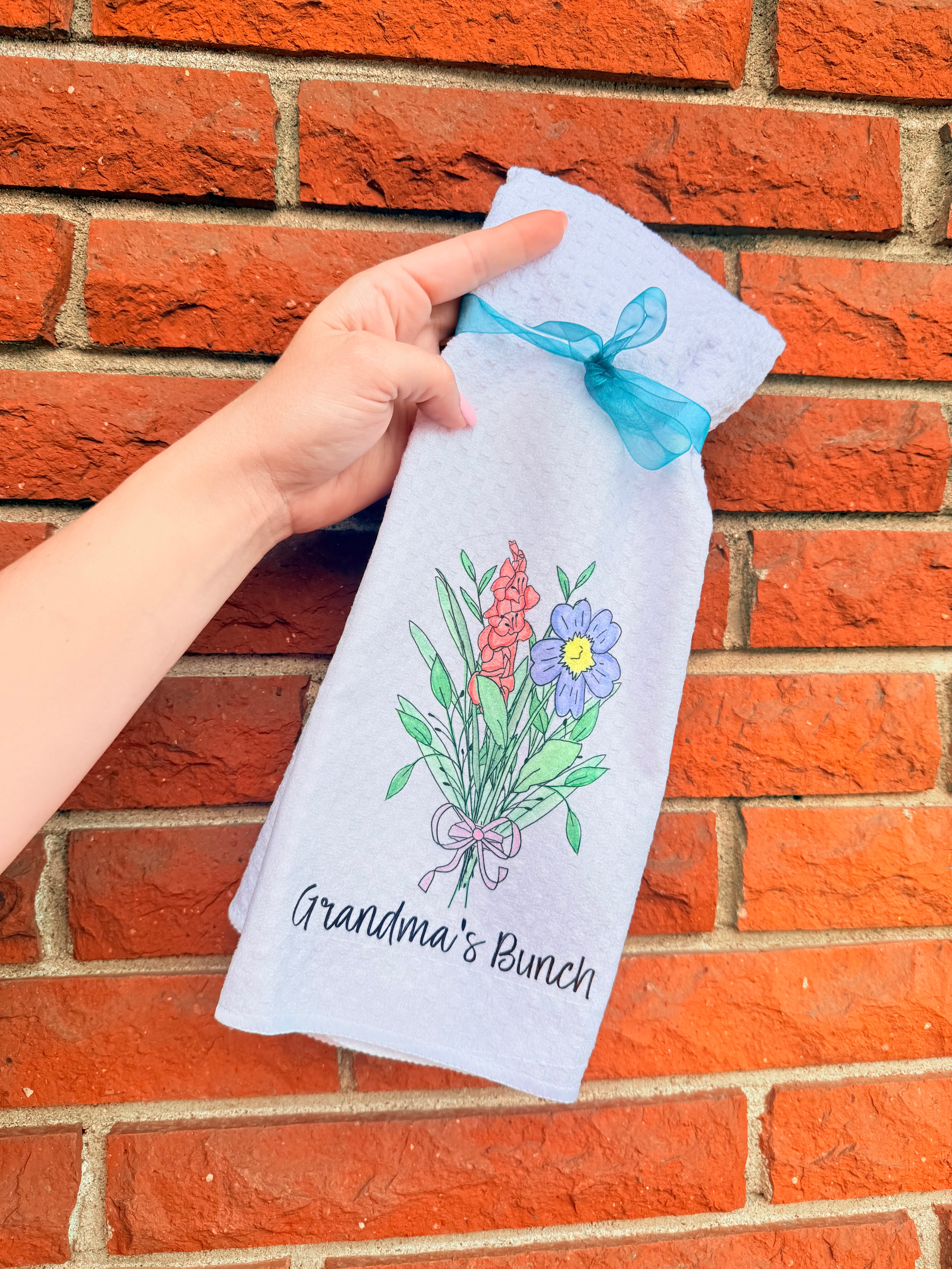 The Beanstalk Boutique Birth Flower Personalized Mug or Towel