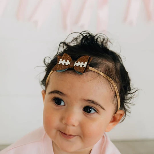 Game Day Glitter Bow Baby Headband