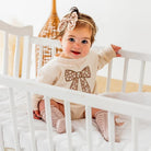 Mocha Floral Lace Bow Baby Headband