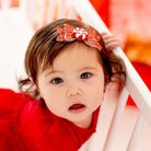 Peppermint Glitter Christmas Bow Baby Headband