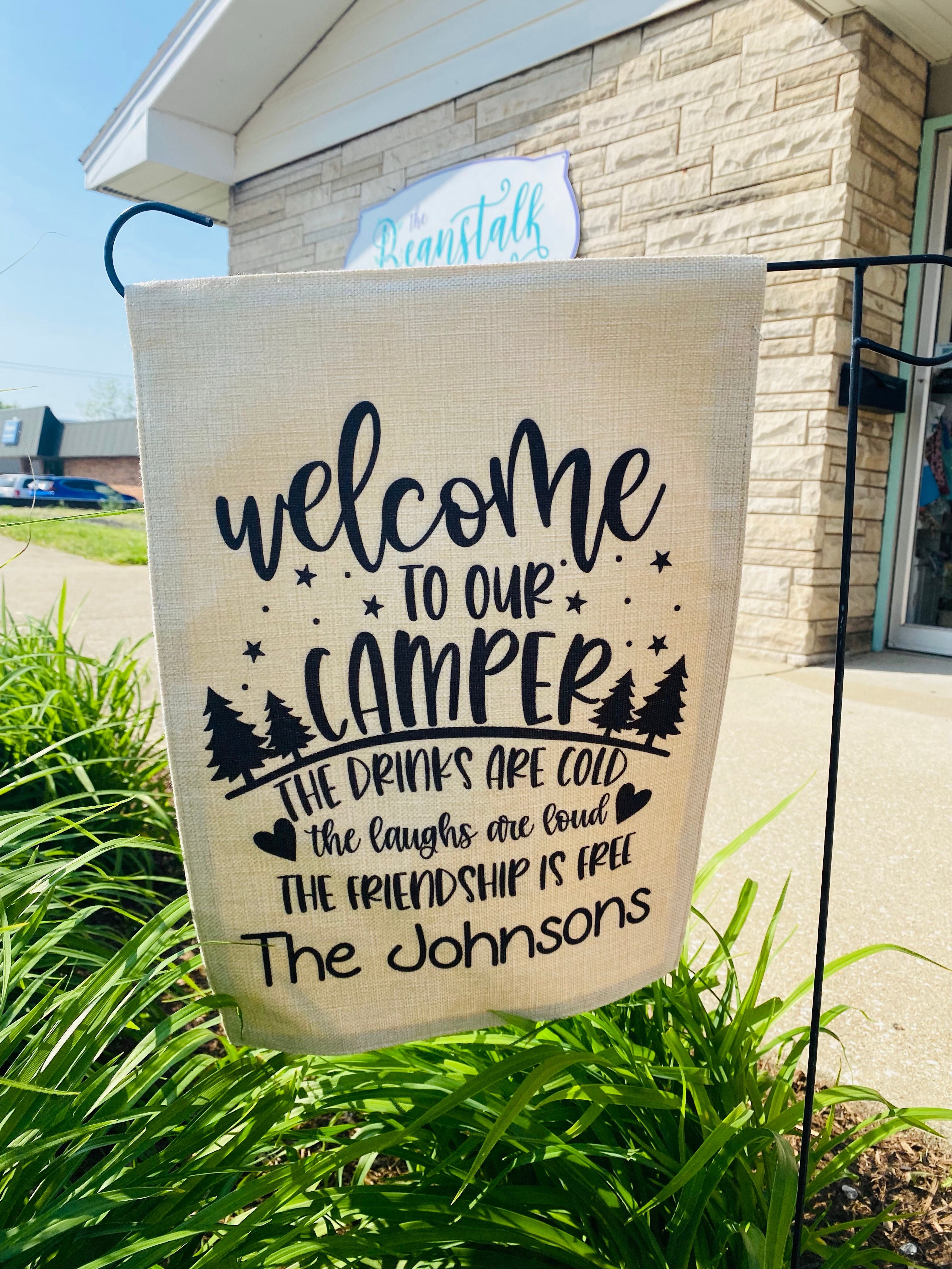 Welcome to our Campsite - Garden Flag