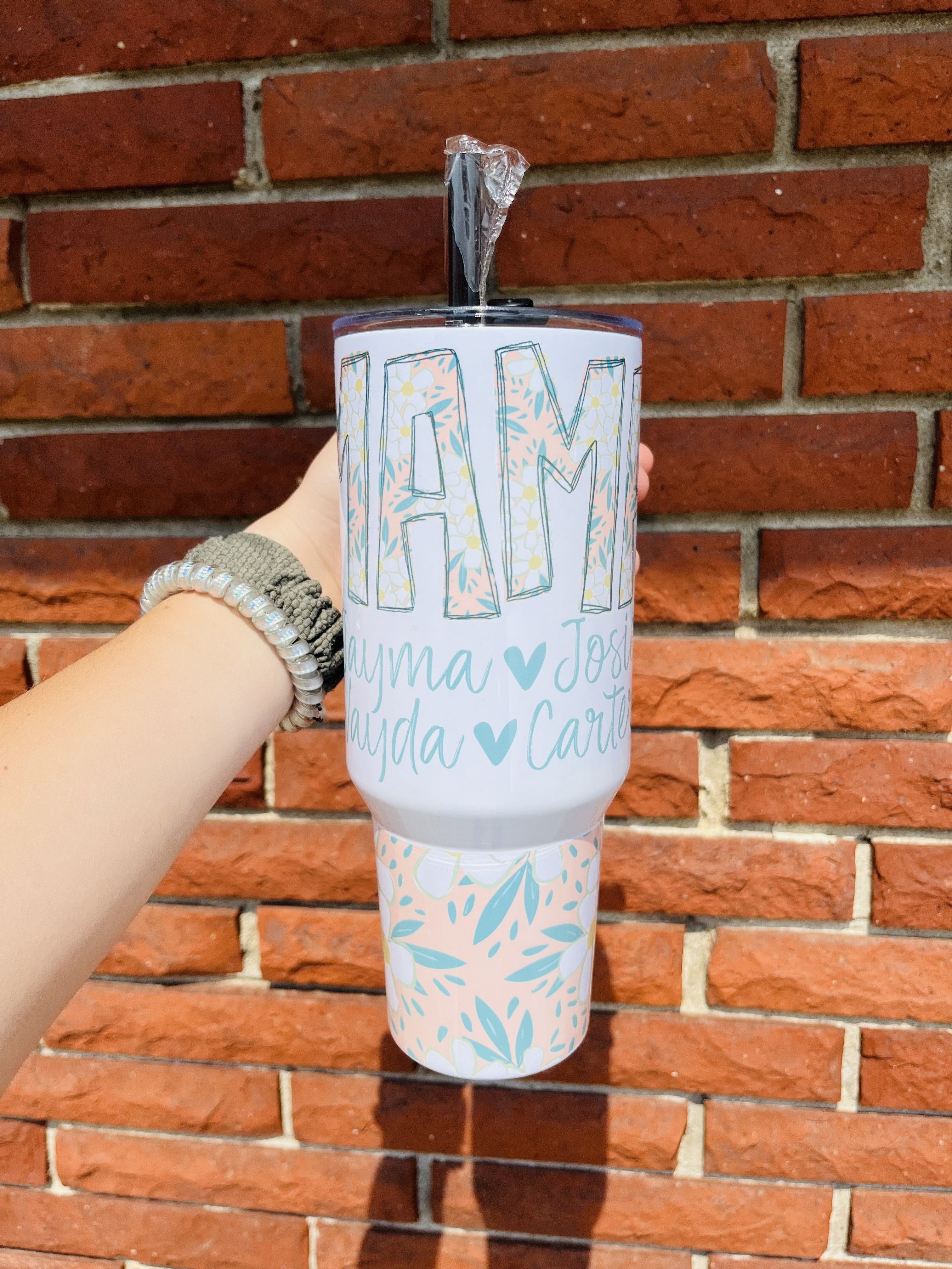 Mama Name Flower 40oz Tumbler