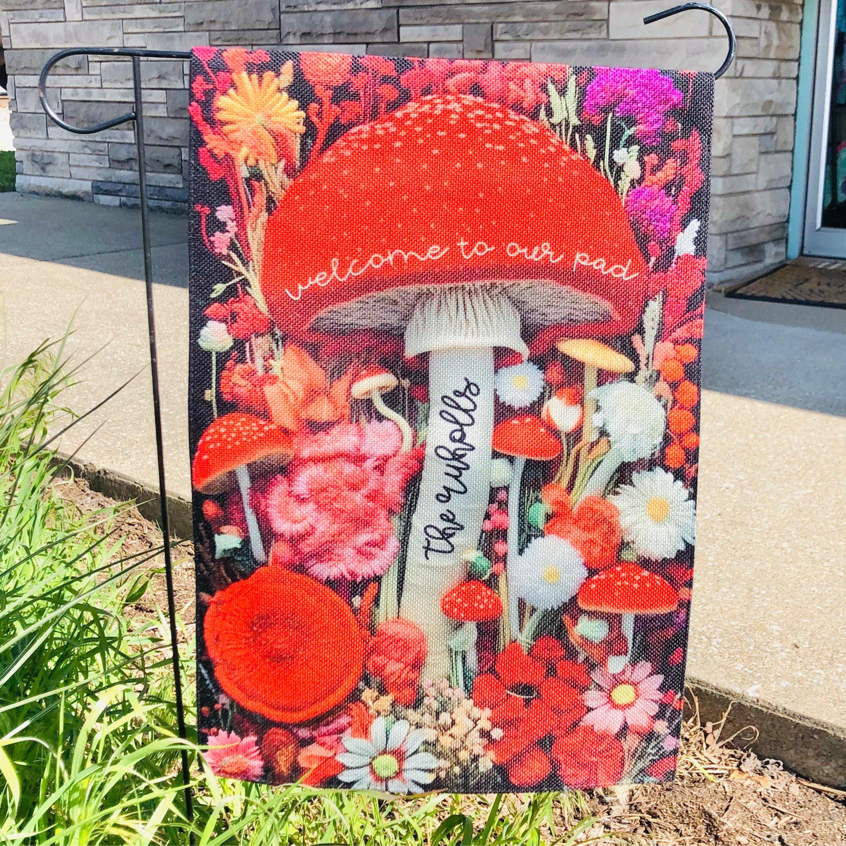 Welcome to Our Pad Garden Flag