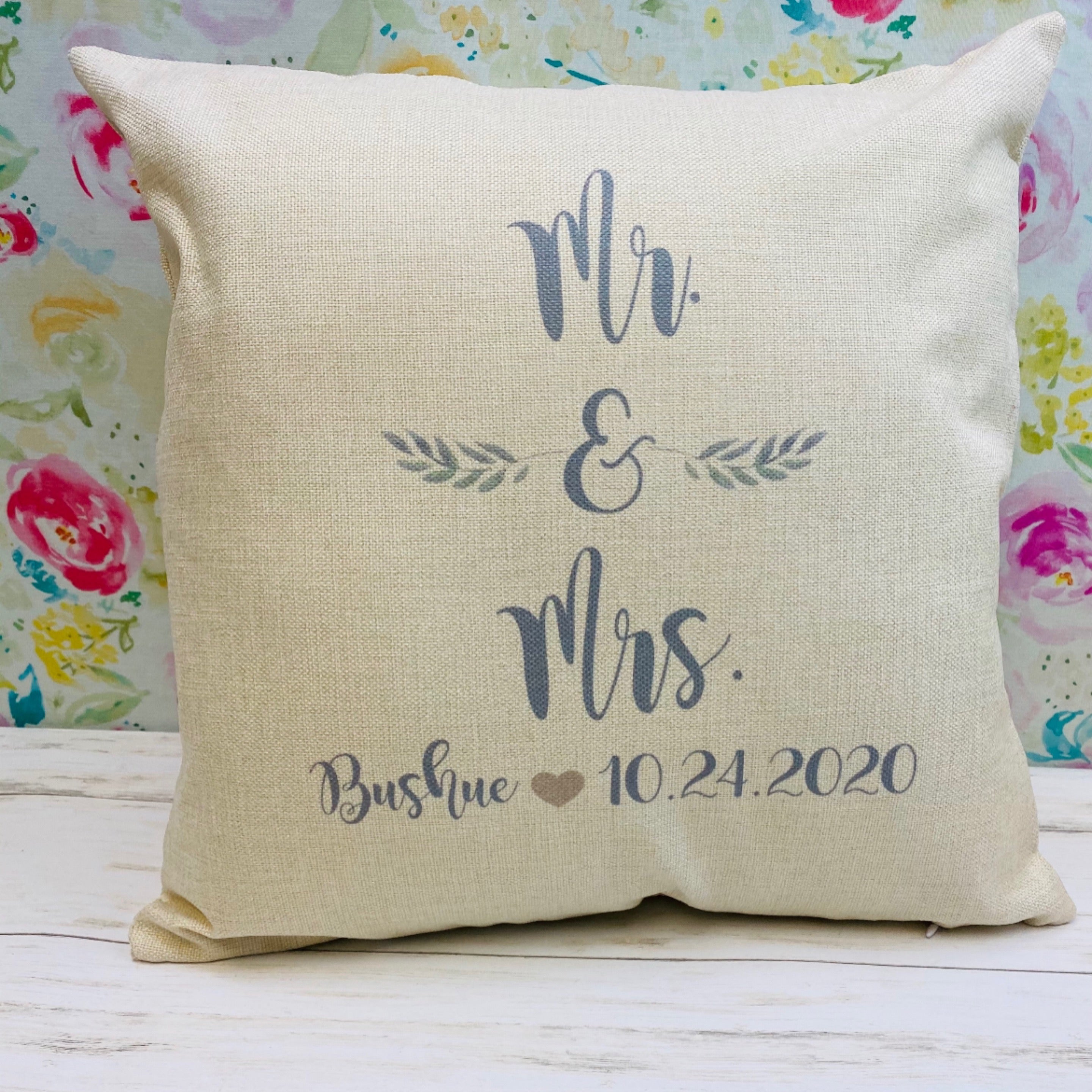 Mr. & Mrs. Date Throw Pillow
