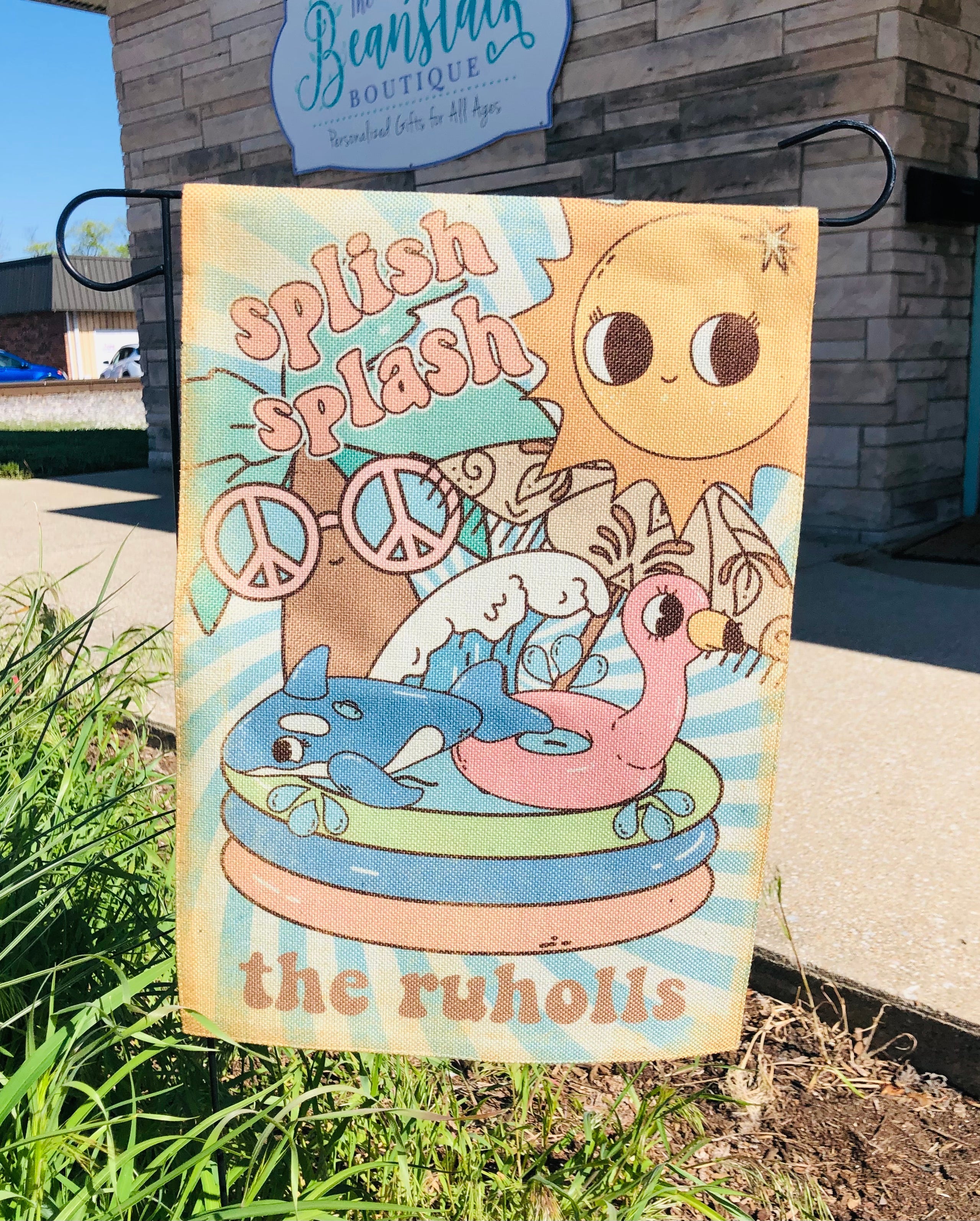 Retro Splish Splash Garden Flag - Thumbnail 2