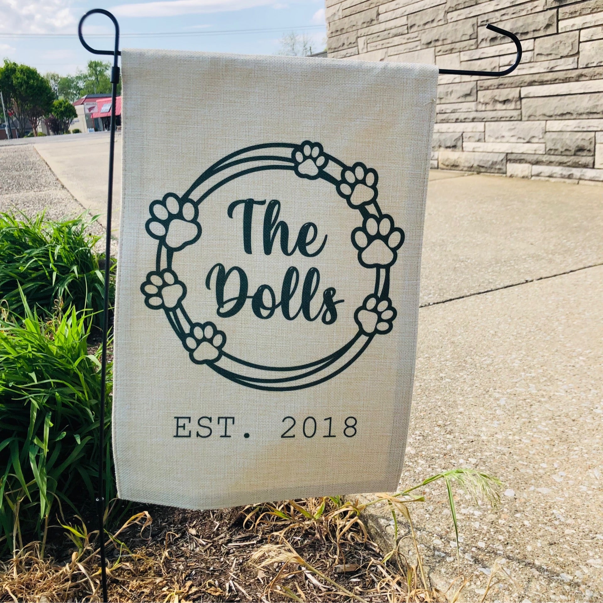 Personalized Paw Prints Garden Flag