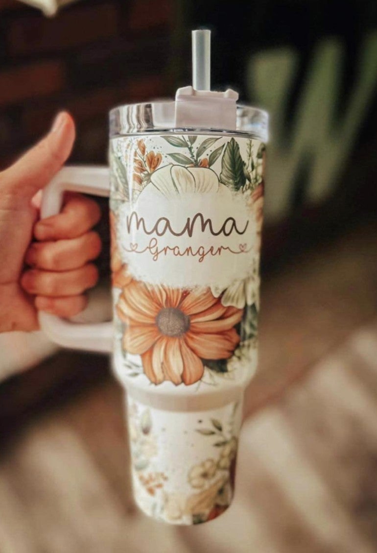 Rustic Floral Mama 40 oz Tumbler - Thumbnail 3