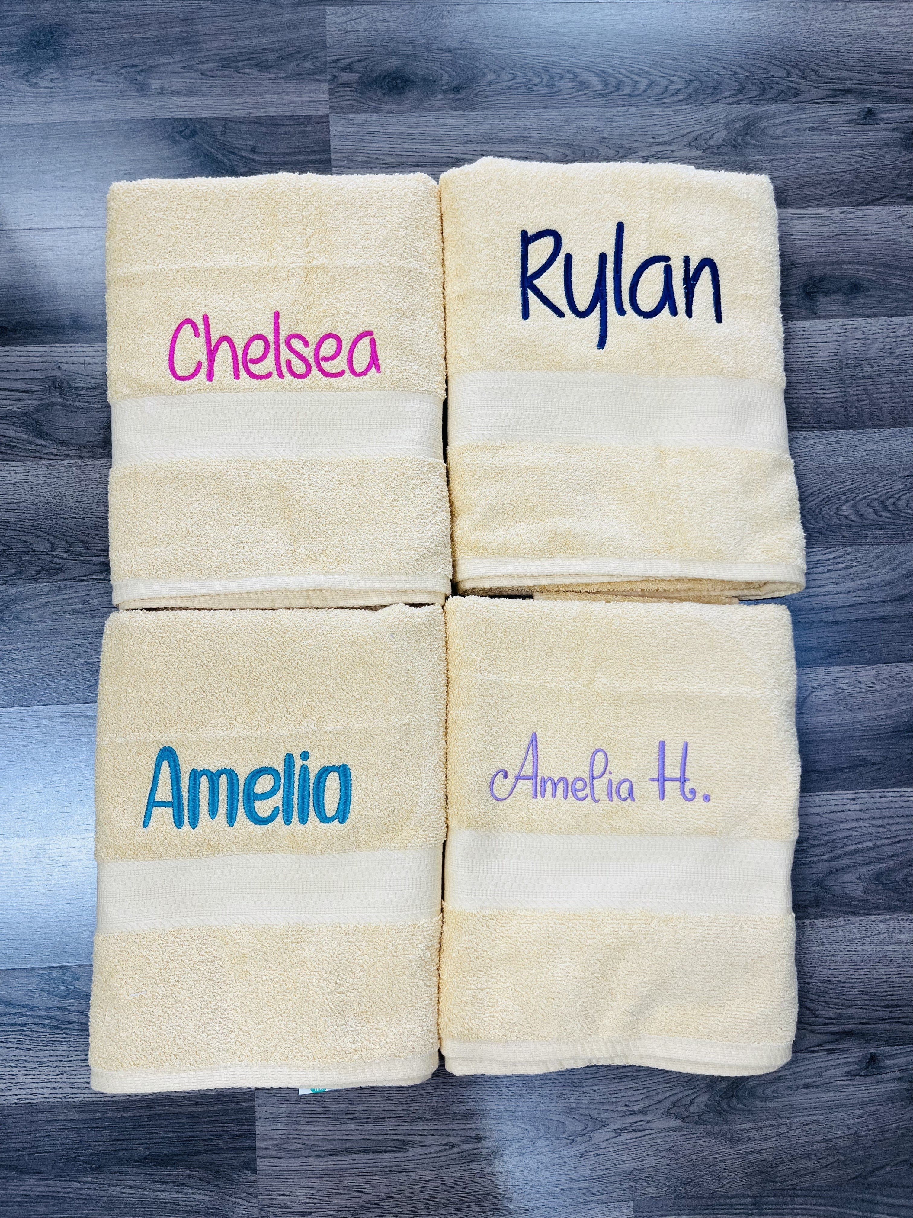 Yellow Towel With Name - Thumbnail 3