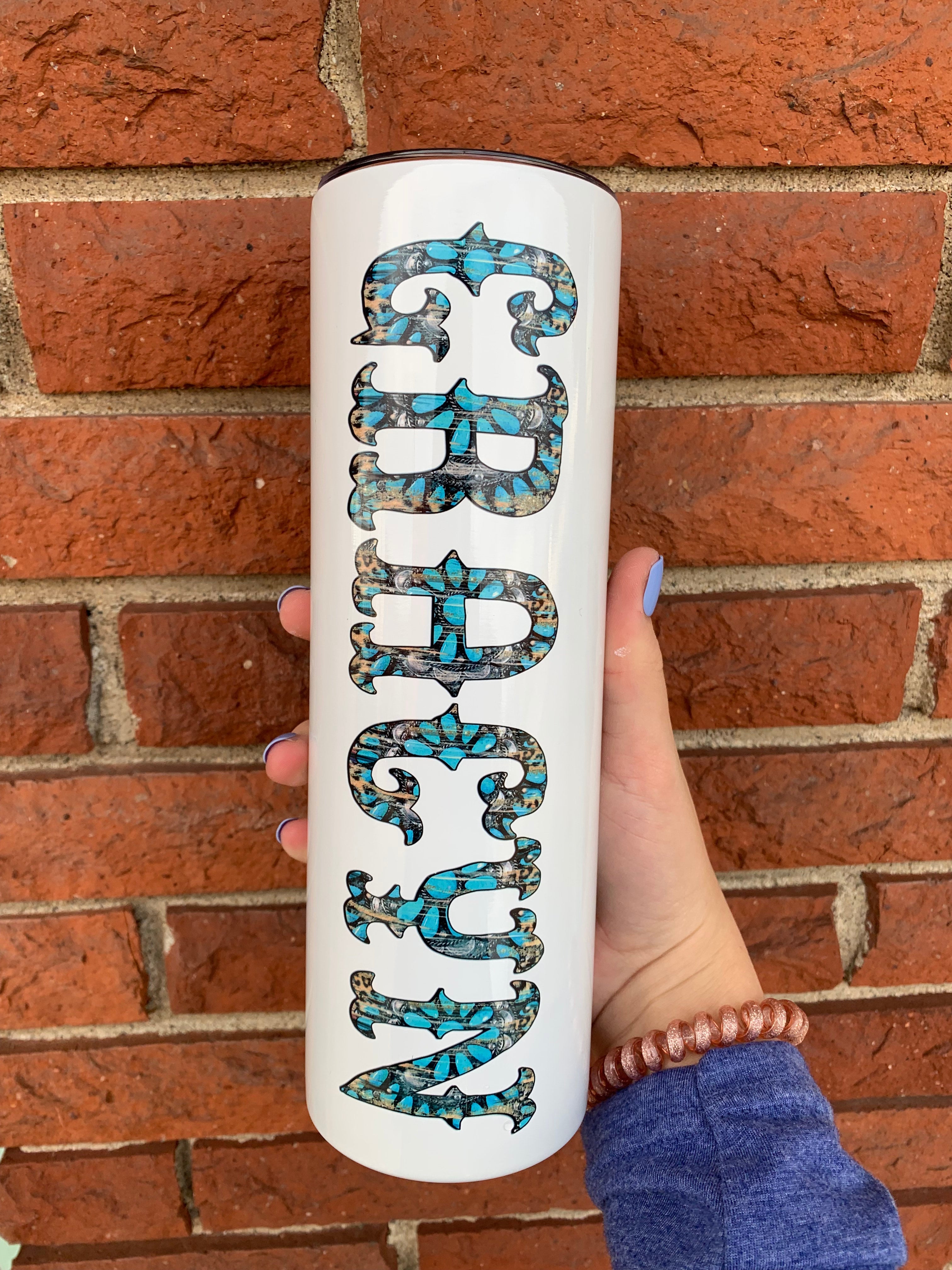 Western Teal Horse Tumbler