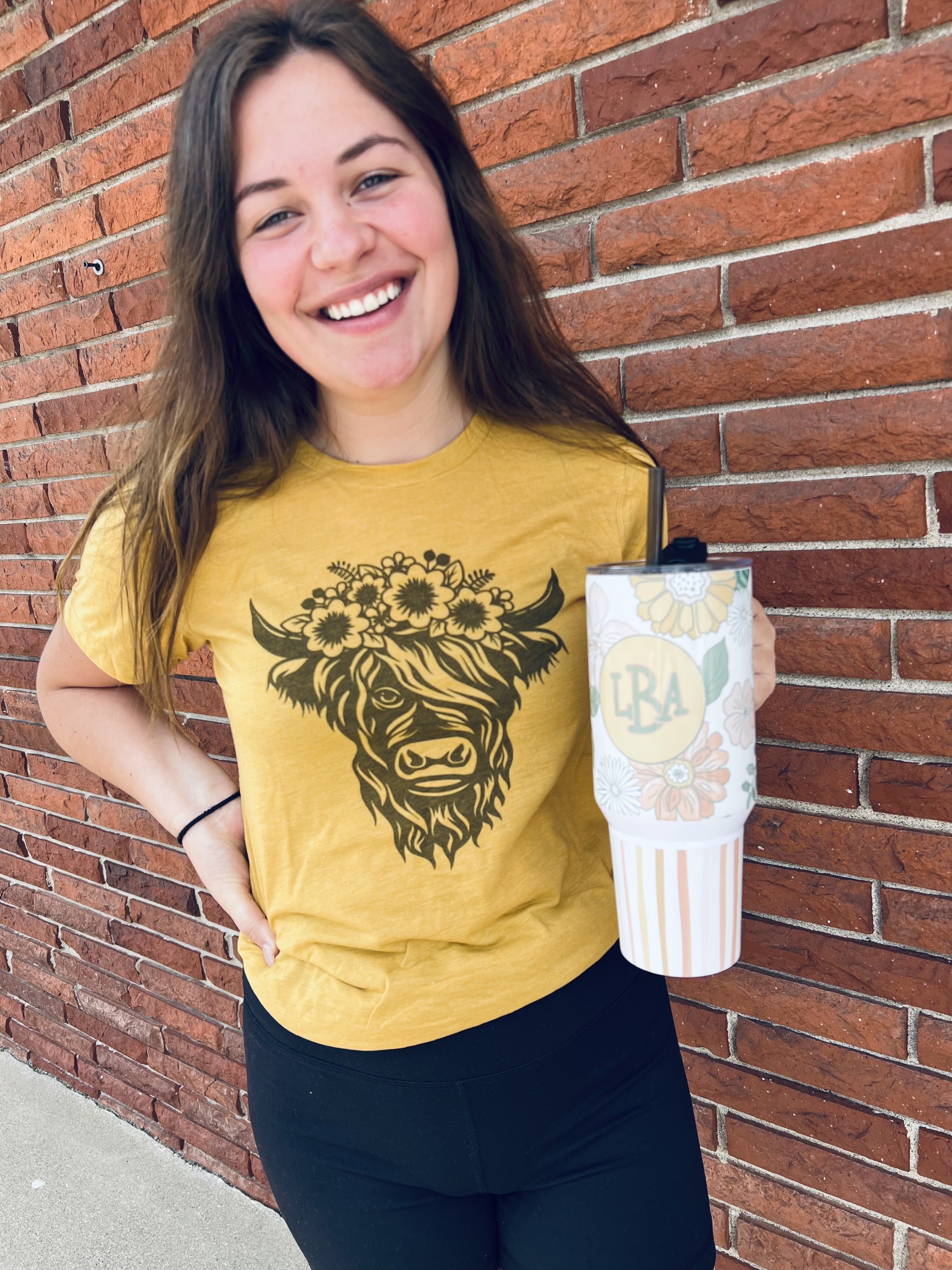 Floral Stripe 40 oz Tumbler - Thumbnail 3