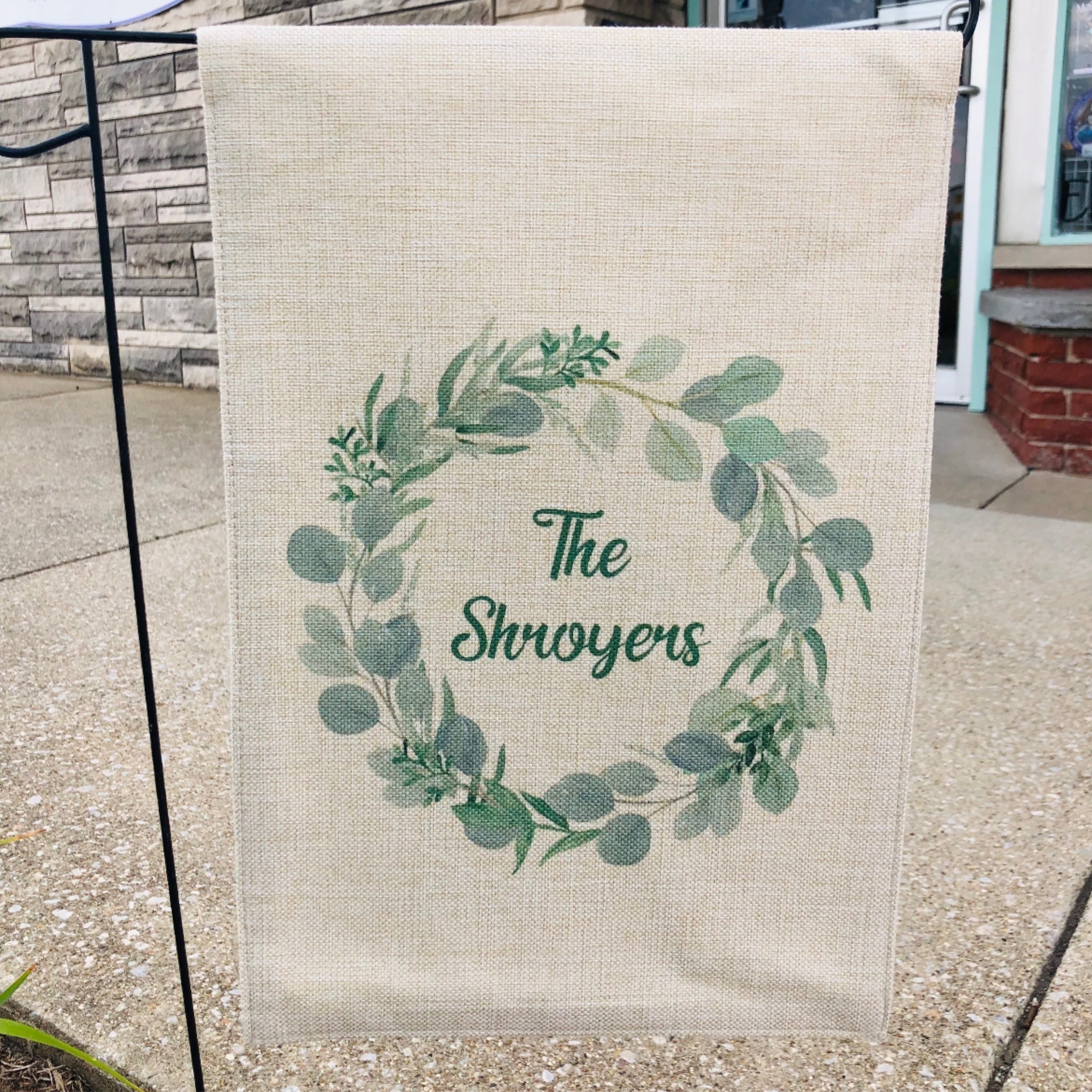 Greenery Wreath Garden Flag