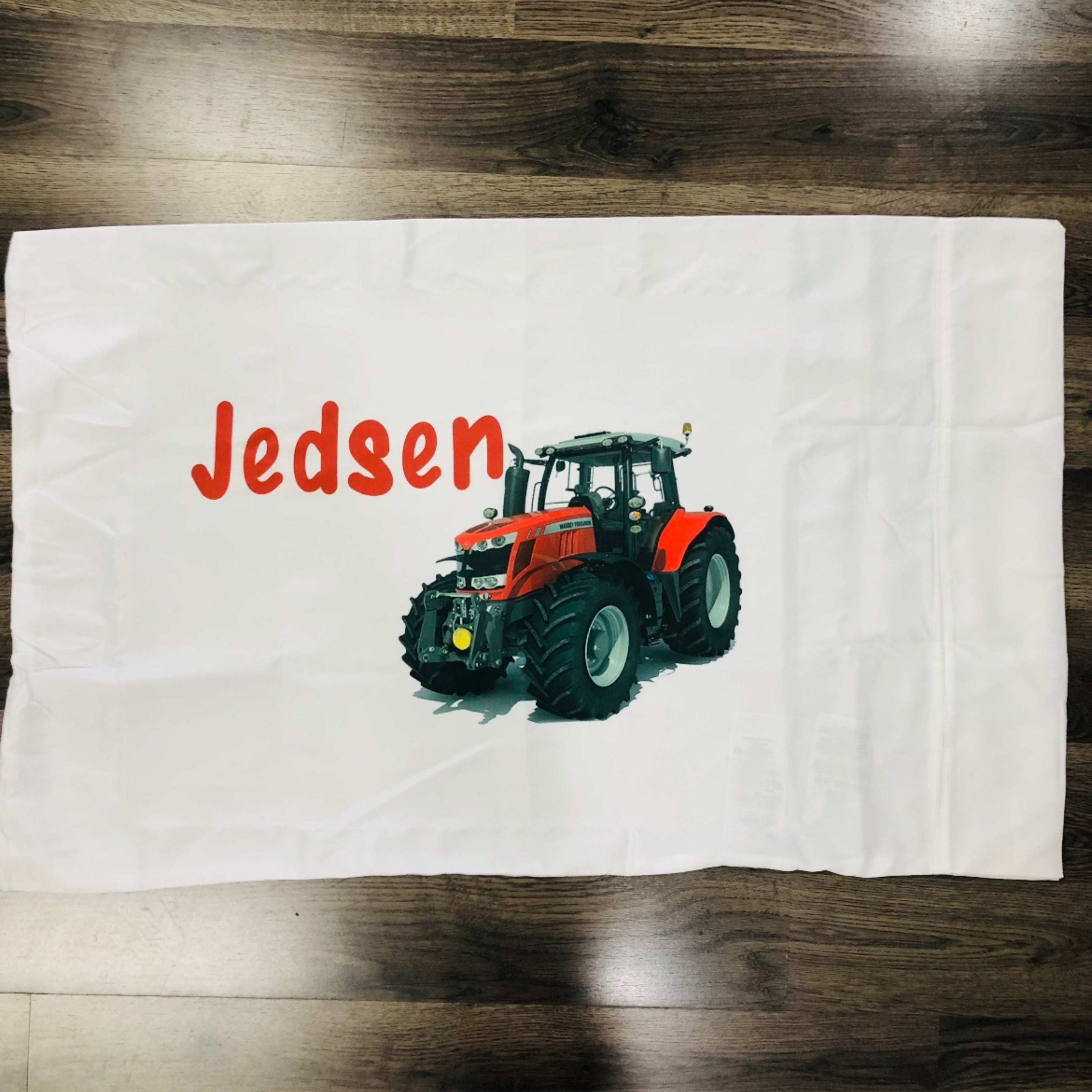 The Beanstalk Boutique Tractor Name Pillow Case - Thumbnail 2